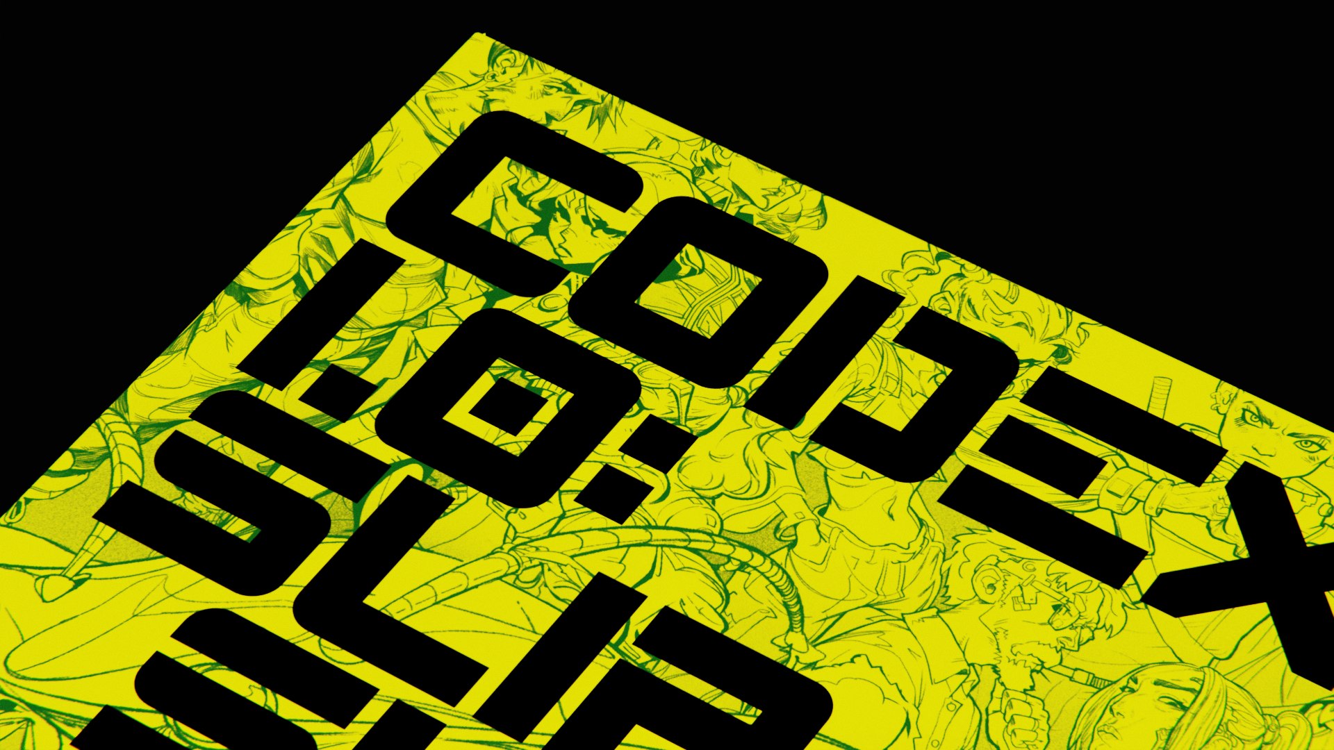 Close-up of the acid yellow Codex 1.0 cover and its block-letter title